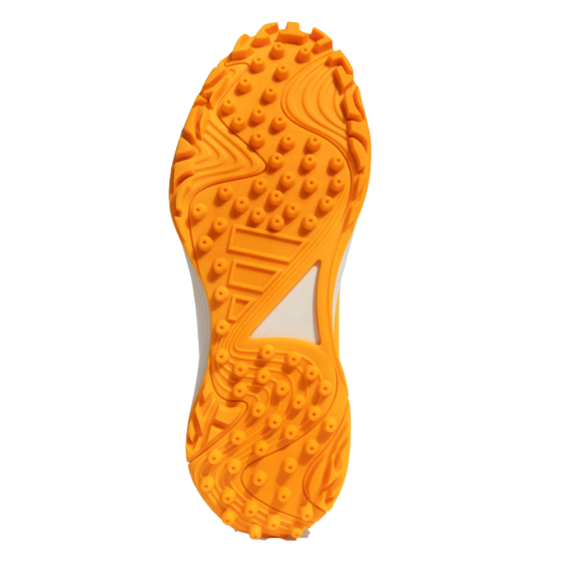 Adidas SCORERUN Rubber Studs Shoes White/Orange – Lightweight breathable cricket shoes with cushioned EVA midsole and high-traction rubber outsole. 2