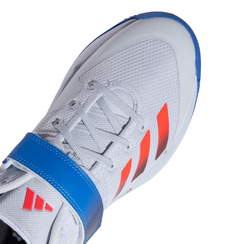Adidas SCORERUN 2.0 Rubber Studs Shoes White/Blue โ Lightweight breathable cricket shoes with cushioned EVA midsole and high-traction rubber outsole. 6