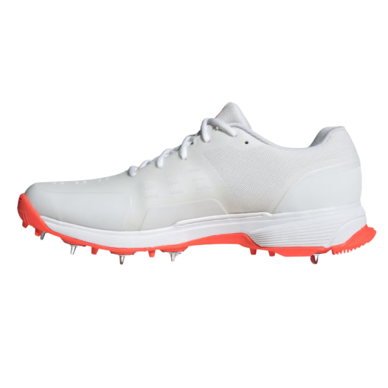 Adidas 22 Yard Cricket Shoes Spikes White/Orange โ Lightweight cricket shoes with Adiprene EVA cushioning and high-traction steel spikes. 5