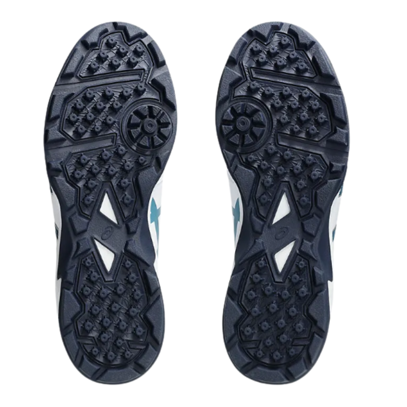 Asics GEL-PEAKE 2 Rubber Studs Atlantis-Blue/White โ Durable outdoor sports shoe with synthetic leather overlays, midfoot support panels, and rearfoot GEL cushioning. 2